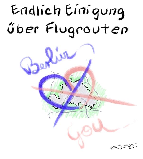 karikatur flugroute berlin buerger protest humor not love