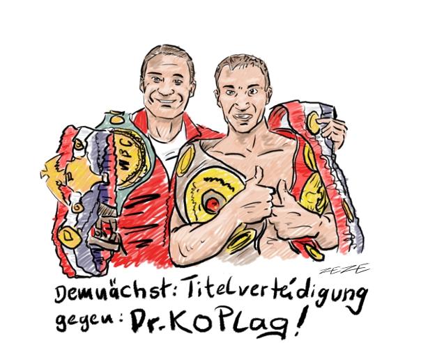 karikatur klitschko boxtitel 
