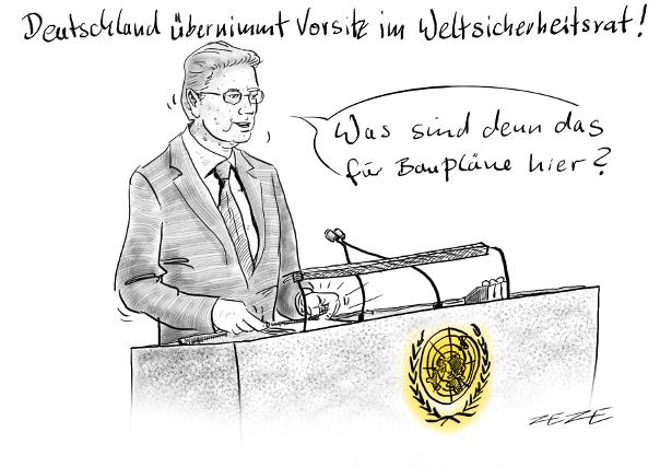 karikatur westerwelle sicherheitsrat