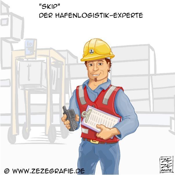 Marketing Charakter Hafen Logistik Vektor Illustration
