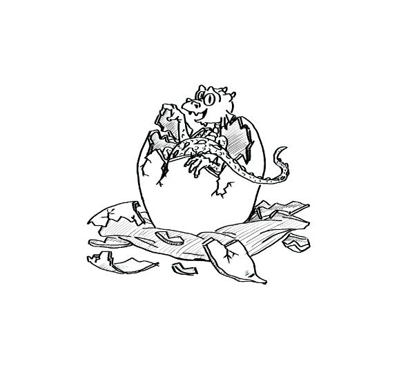 illustration gebursanzeige drachen