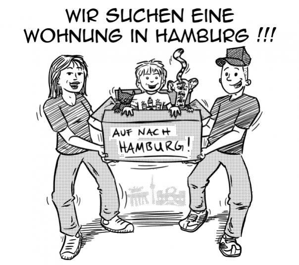 Flyer Illustration Comic Umzug