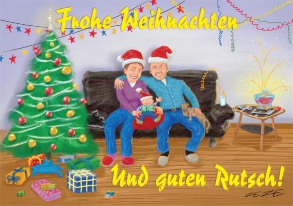 Weihnachten Karte Familie Silvester Baby