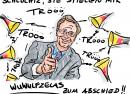 Karikatur Christian Wulff  Zapfenstreich 2012