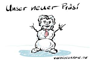 Karikatur Joachim Gauck taufrischer Bundespraesident tauwetter