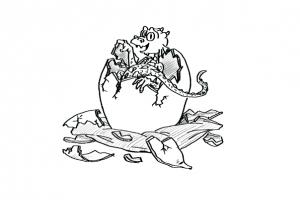 illustration gebursanzeige drachen