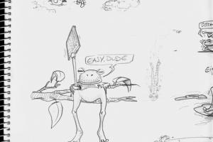 skizze-frosch-lustig-faul