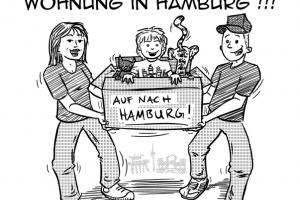 Flyer Illustration Comic Umzug