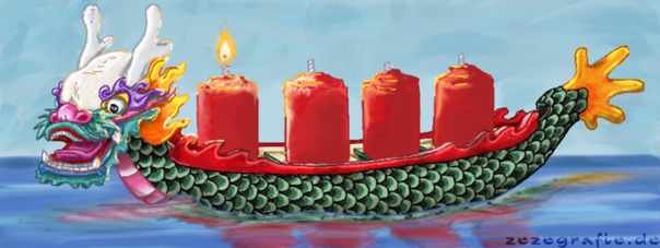 Illustration Berlin Drachenboot Advent Weihnachten